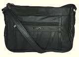 KATIA LEATHER SHOULDER GRAB HANDBAG, BLACK