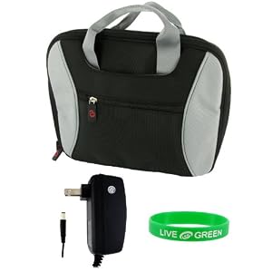 Acer Aspire One AOA150-1029 8.9-Inch Netbook Carrying Bag Case with Wall Charger - Black / Grey