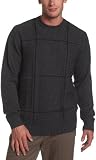 Geoffrey Beene Men's Windowpane Crewneck Sweater, Jet Marl, XX-Large