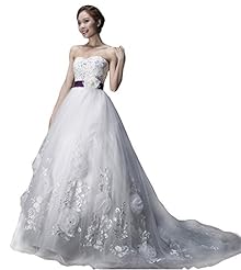  Chiffon/Tulle  Ball Gown Party Dress/Wedding Dress  with a Court Train 