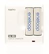 Sanyo Eneloop 2 Pack AA NiMH Pre-Charged Rechargeable Batteries w/ Charger