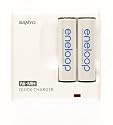 Sanyo Eneloop 2 Pack AA NiMH Pre-Charged Rechargeable Batteries w/ Charger