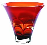 Evolution by Waterford Red and Amber Swirl 10-Inch Round Bowl