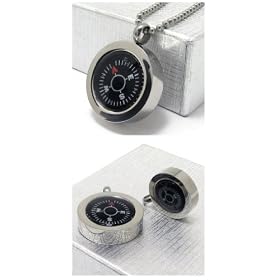 (Price/piece)Alice 316L Stainless Steel Round Compass Pendant, Jewelry Gift, Gift ideas, Silver