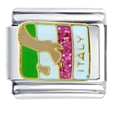 Flag Of Italy Italian Charms Bracelet Link