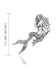 Moveable Tail Mermaid Sterling Silver Sea Nymph Mermaid Pendant with 19" Black Cord Necklace