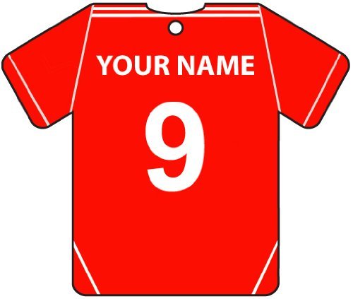 PERSONALISED LIVERPOOL FOOTBALL SHIRT CAR AIR FRESHENER