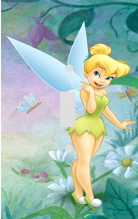 Tinkerbell and Butterfly Decorative Switchplate Cover