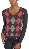 IZOD Women's Long Sleeve Vee Neck Argyle Sweater