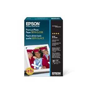 Epson Premium Photo Paper Semi-Gloss, 4 x 6 Inches, 40 Sheets (S041982)