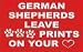 GERMAN SHEPHERDS LEAVE PAW PRINTS ON YOUR HEART Decals / Stickers * Pack of 10
