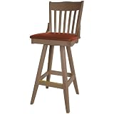 Old Dominion 256SWUS-W Walnut Finish Upholstered School House Barstool w/Swivel Seat