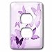 3dRose LLC lsp_101505_6 Pretty Transparent Purple Butterflies 2 Plug Outlet Cover