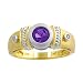 0.3 Cttw Amethyst & 0.05 Ct Diamond 14 Karat Yellow & White Gold Ring Size 7