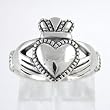 Irish Friendship & Love Celtic Claddagh Ring in Sterling Silver in sizes 5, 6, 7, 8 and 9, #8932