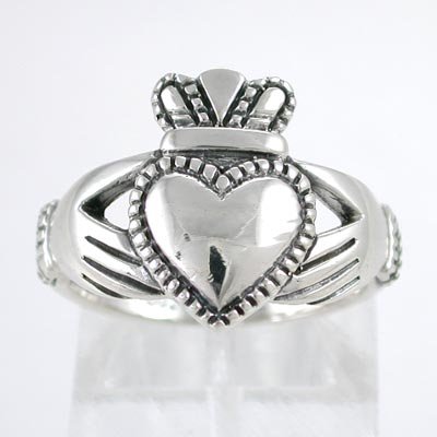 Irish Friendship & Love Celtic Claddagh Ring in Sterling Silver in sizes 5, 6, 7, 8 and 9, #8932