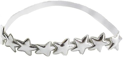 Tailinda® 2 Pieces Baby-girls Glittering Crown Star Headbands (Gold ,Silver)