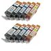 10x IP MG Druckerpatronen f�r Drucker Canon, ersetzt PGI525BK CLI526BK CLI526C CLI526M CLI526Y