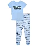Calvin Klein Boys 2 7 Blue Logo Pajama Set, Blue, 5 Calvin Klein Boys 2 7 Blue Logo Pajama Set, Blue, 5