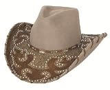 Ultimate Cowgirl Leather, Felt & Studded Western Cowgirl Hat w/ Leather Hatband