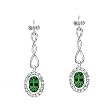 14K White Gold Chrome Tourmaline and Diamond Earrings