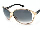 Tom Ford Yvette TF89 TF 89 772 Gold/Black Frame Sunglasses Gradient Grey Lens Size: 63-13-125