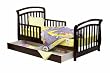 Dream On Me Deluxe Sleigh Toddler Bed with Storage Drawer - Cherry