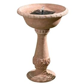 Cheltenham solar bird bath stonecast terracotta finish