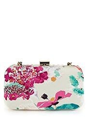 Turn Up Lock Floral Clutch Bag