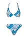 VM by Manhattan Beachwear Tropical Print Turquoise UW Halter Bikini L
