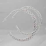 Large Hammered Sterling Silver Hoop Earrings, 1 1/8" long, #9450