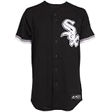 MLB Chicago White Sox Adult Short Sleeve 6 Button Synthetic Replica Jersey (Black, X-Large)