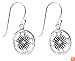 Sterling Silver Small Cut-Out and Etched Celtic Circle Drop Earrings