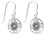 Sterling Silver Small Cut-Out and Etched Celtic Circle Drop Earrings