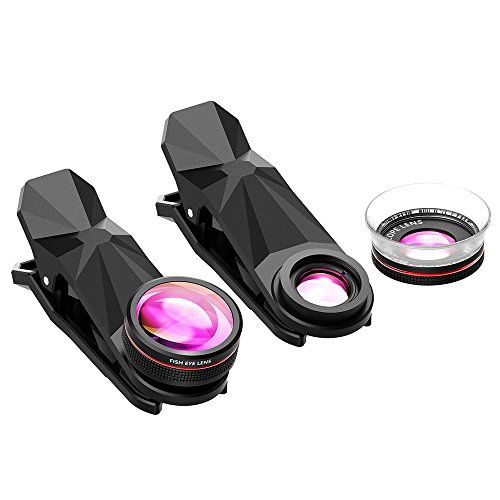 Pictek-Fisheye-Lens-Clip-On-3-in-1-Fisheye-12X-Macro-24X-Super-Macro-Phone-Camera-Lens-Kit-for-iPhone-66s6-iPhone7-iOS-and-Android-Smartphones