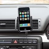 ULTIMATEADDONS Swivel Air Vent Car Kit Mount for Apple iPhone 3G / 3Gs + Free Car charger with 1.8 metre retractable cable + 8x Screen Protectors