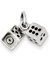 Sterling Silver Antiqued Dice Charm