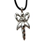 Butterfly Goddess for Growth, Pewter Pendant with Corded Necklace