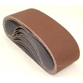 Aluminum Oxide Sanding Belts, 3 by 21, 100 Grit, Pack of 10. by 