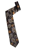 Pure Paisley Woven Tie in black, silver