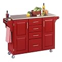 Large Red Cart with Stainless Steel Top