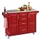 Large Red Cart with Stainless Steel Top