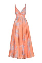 Plunging Neck Spring Summer Polyester Pleated Maxi Dress 