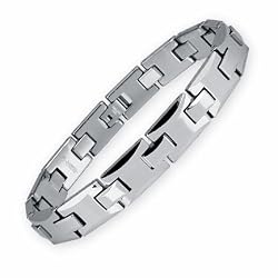 Tungsten Carbide Men's Link Bracelet 8.5"