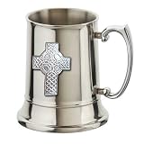 Celtic Cross Stainless Steel and English Pewter Tankard