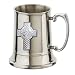 Kitchen & Housewares : Celtic Cross Stainless Steel and English Pewter Tankard