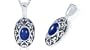 Oval Cabochon Lapis Lazuli Bead Bali Pendant Sterling Silver