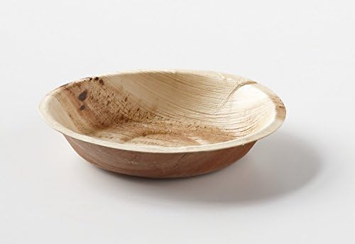 Happy Tiffin 7" Small Round Biodegradable Palm Leaf Plates, Compostable, Disposable, 25 Pack