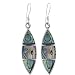  : STERLING SILVER POINTED OVAL ABALONE EARRINGS