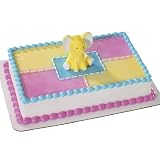 Baby Elephant Keepsake Cake Decorating Kit 1 Piece Includes 1 Plastic Elephant Keepsake Piece Plastic, Re-usable Simply Lay on Any Sized Frosted Cake